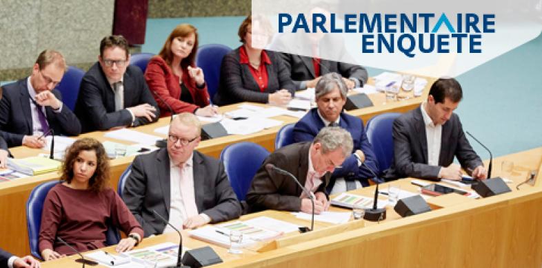 Leden van tweede kamer in tweede kamer tijdens parlementaire enquete